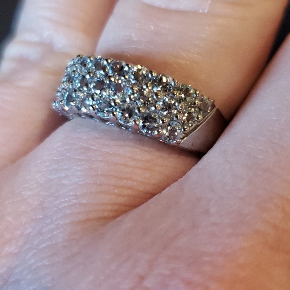 Aquamarine and Sterling Silver Ring